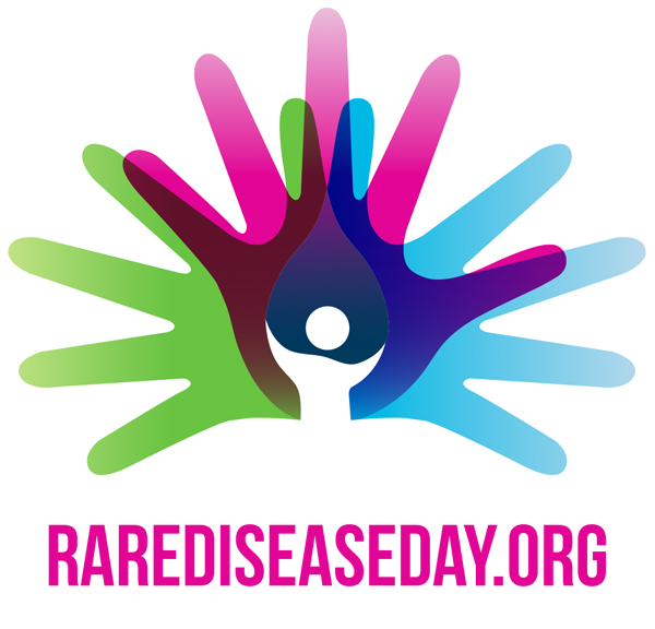 Logo des Rare Disease Day mit Internetadresse "rarediseaseday.org"